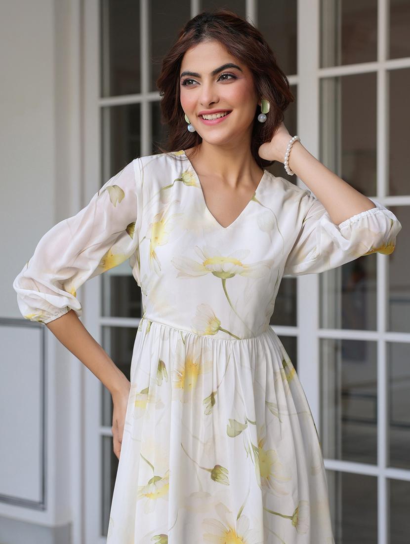 women white floral printed tiered dress - 21906087 - Standard Image - 4
