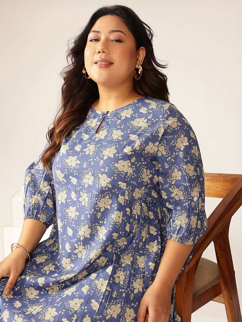 women plus size floral printed tiered dress - 21906101 - Standard Image - 4