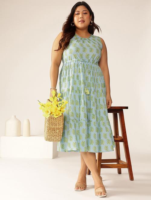women plus size paisley printed tiered dress - 21906107 - Standard Image - 0