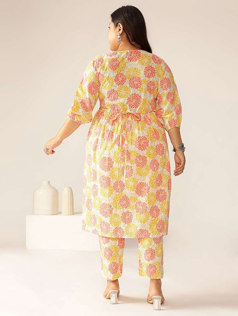 women plus size floral printed kurta pant set - 21906150 -  Standard Image - 1