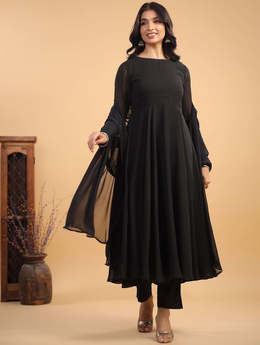 women solid long sleeve kurta pant with dupatta set - 21906154 -  Zoom Image - 0