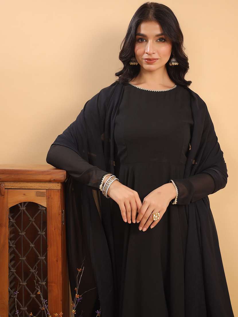 women solid long sleeve kurta pant with dupatta set - 21906154 - Standard Image - 4