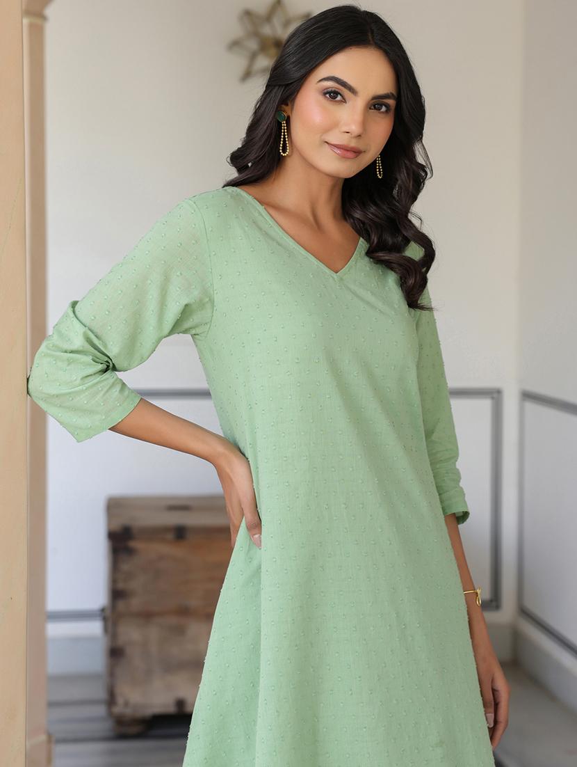 women three quarter sleeve kurta palazzo set - 21906212 - Standard Image - 4