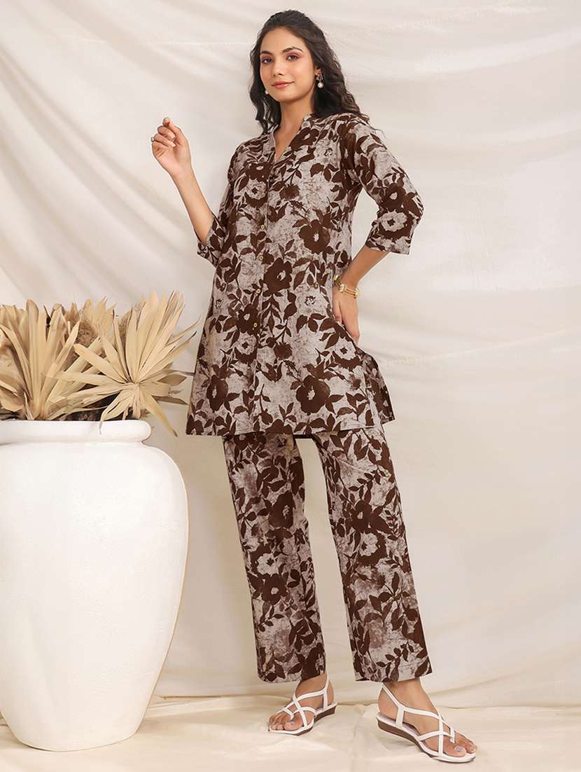 Women Three Quarter Sleeve Ethnic Co Ord Set
