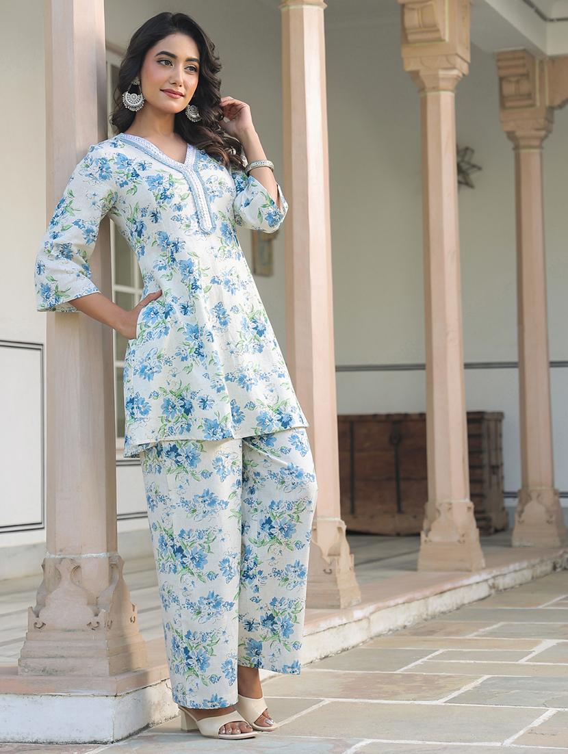 off white cotton coord set - 21906239 - Standard Image - 1