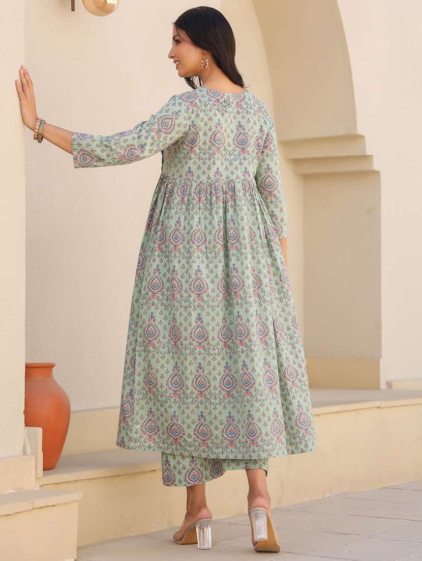 women three quarter sleeve maternity wear kurta pant set - 21906308 -  Standard Image - 1