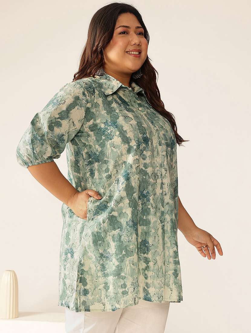 women plus size three quarter sleeve tunic - 21906331 -  Standard Image - 1