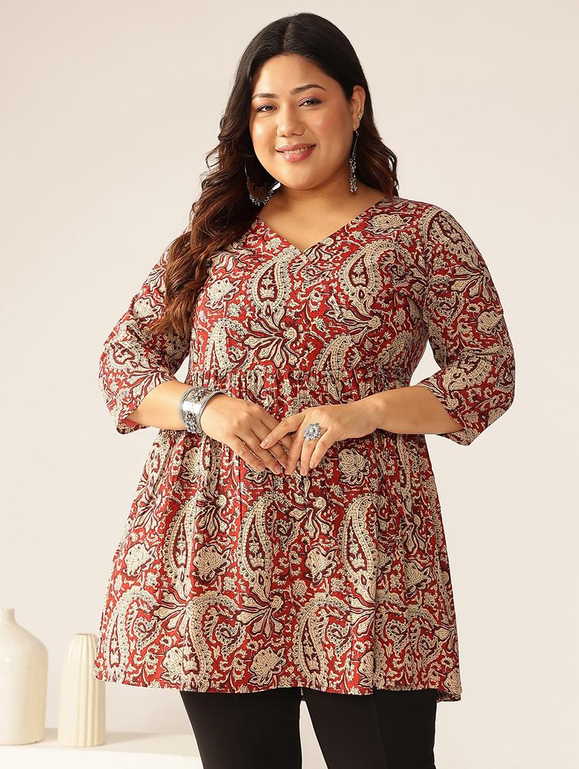 women plus size three quarter sleeve tunic - 21906333 - Zoom Image - 0