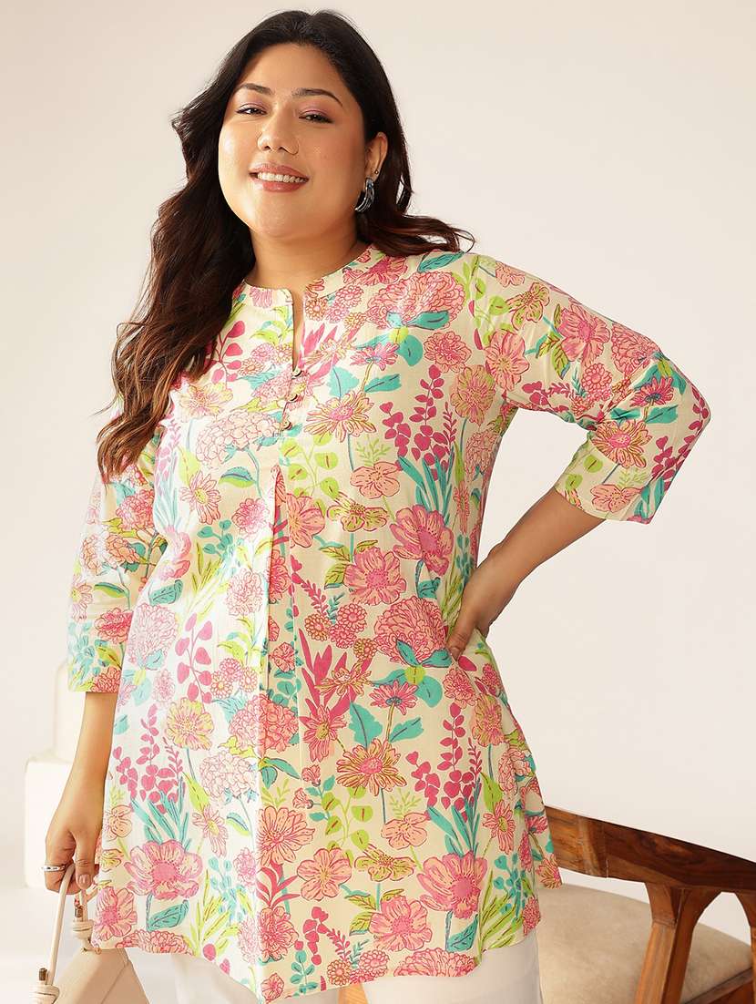 women plus size three quarter sleeve tunic