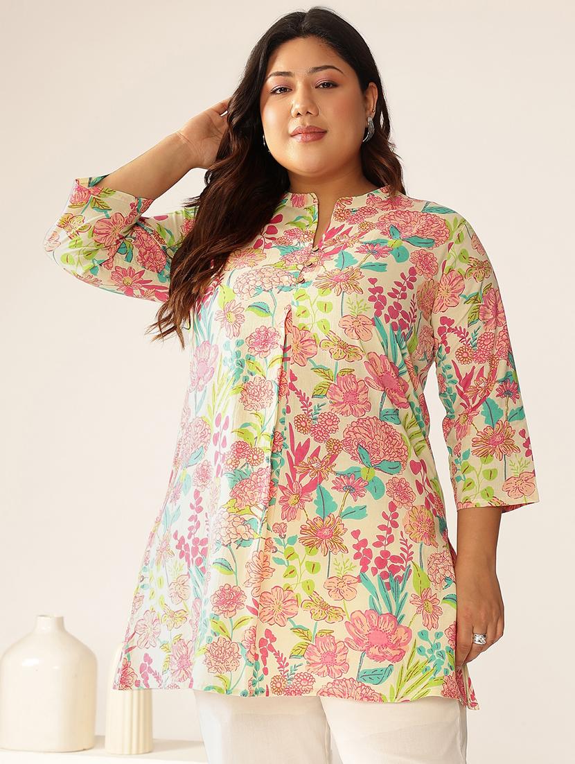 women plus size three quarter sleeve tunic - 21906339 - Standard Image - 1