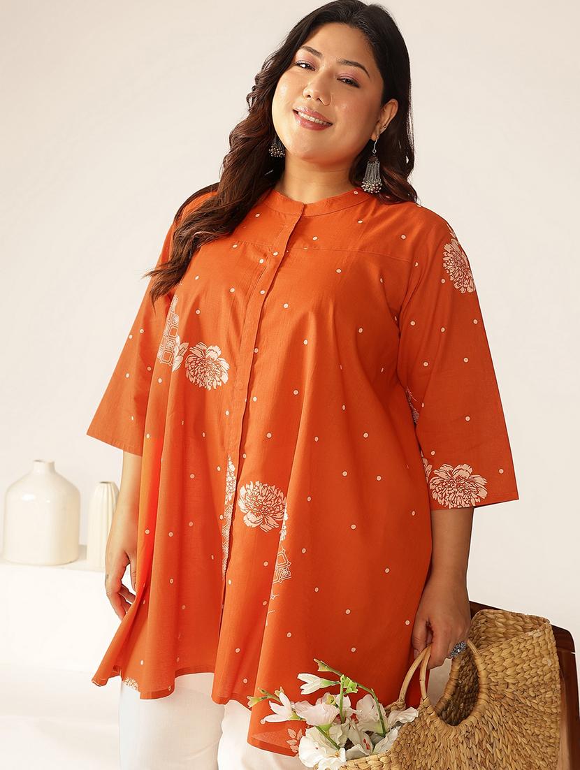 women plus size three quarter sleeve tunic - 21906340 - Zoom Image - 0