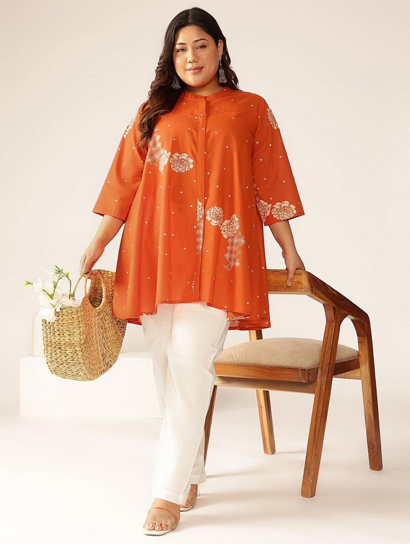 women plus size three quarter sleeve tunic - 21906340 - Standard Image - 4
