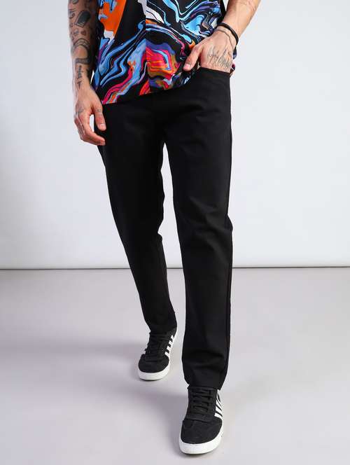 men solid mid rise chinos casual trouser - 21906408 - Standard Image - 0