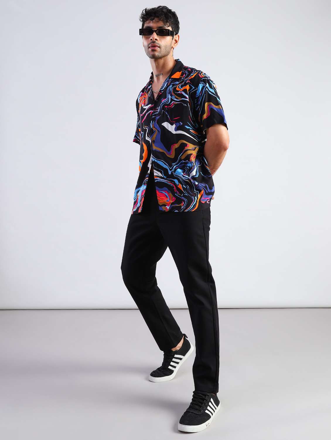 men solid mid rise chinos casual trouser - 21906408 - Standard Image - 6