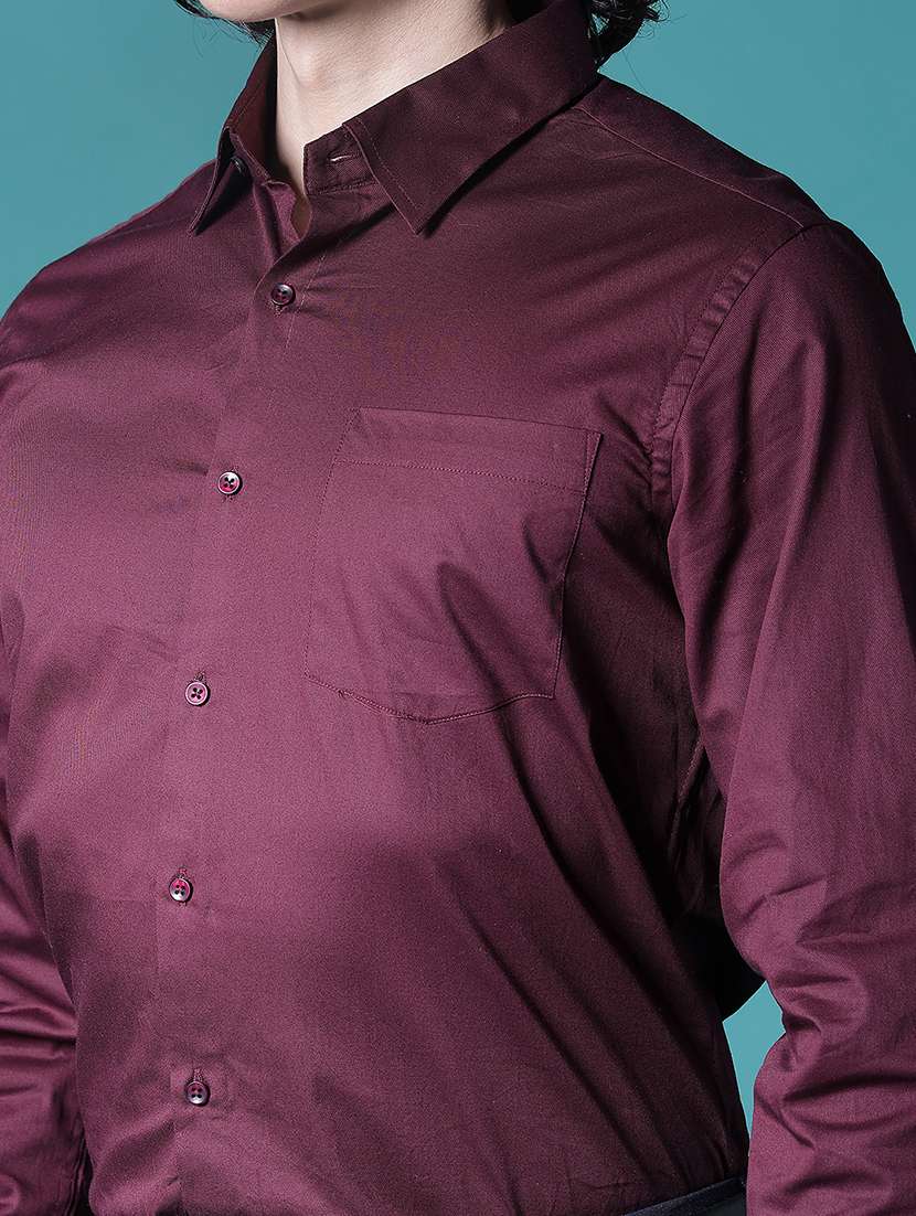 men solid long sleeve slim fit formal shirt - 21906420 -  Standard Image - 4