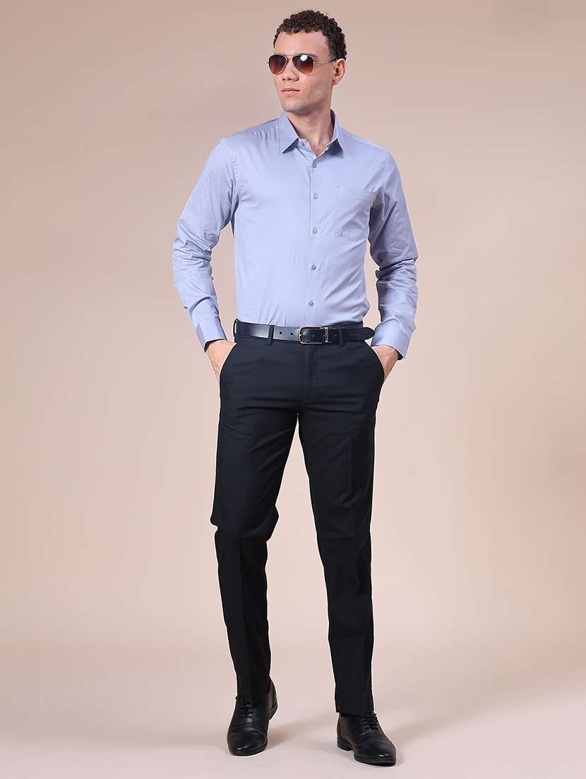 men solid long sleeve collared shirt - 21906422 -  Standard Image - 4