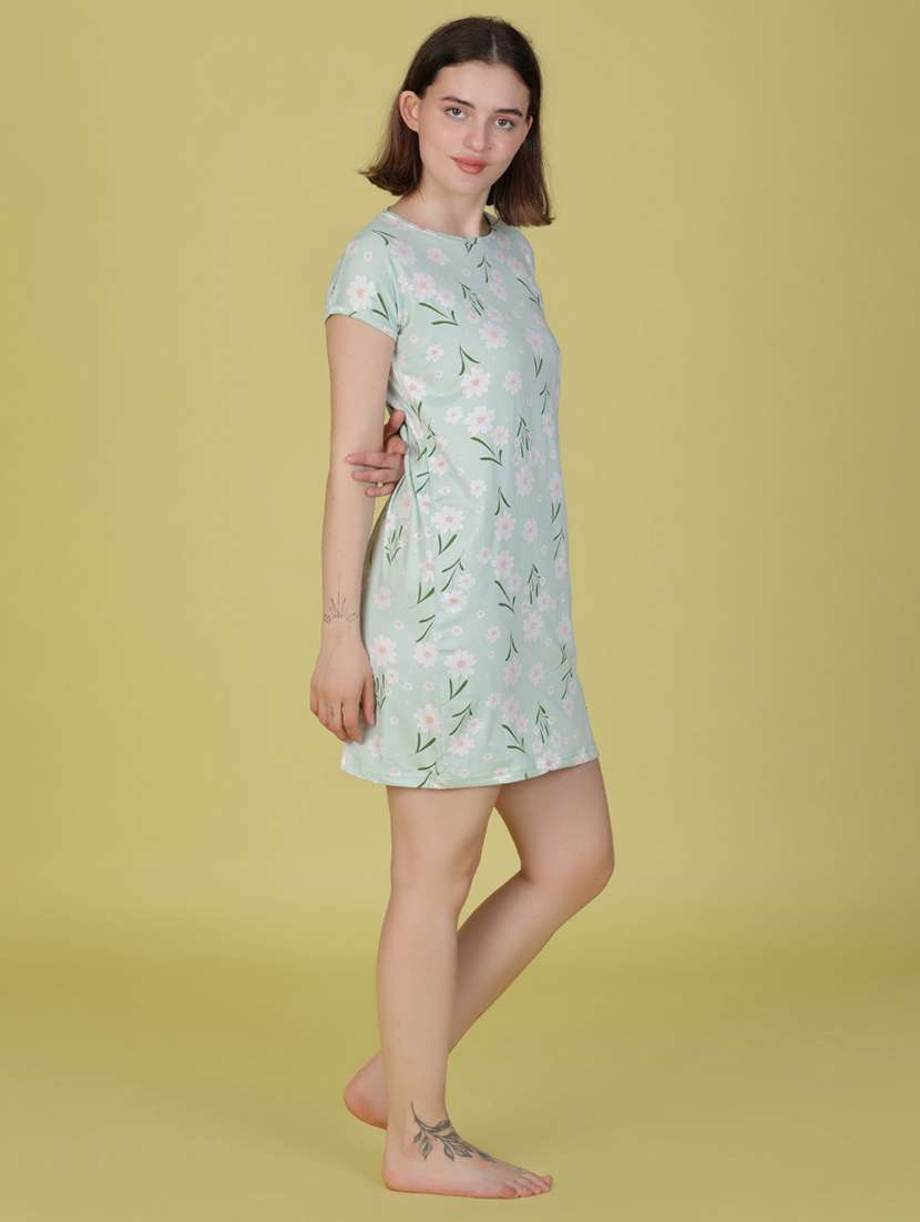 women printed short sleeve sleepshirt - 21906427 -  Standard Image - 4
