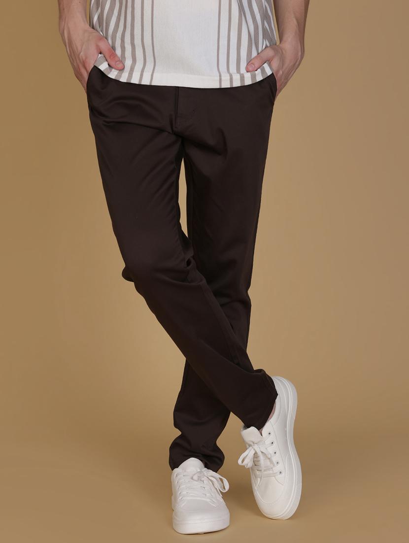 men solid mid rise slim fit chinos 