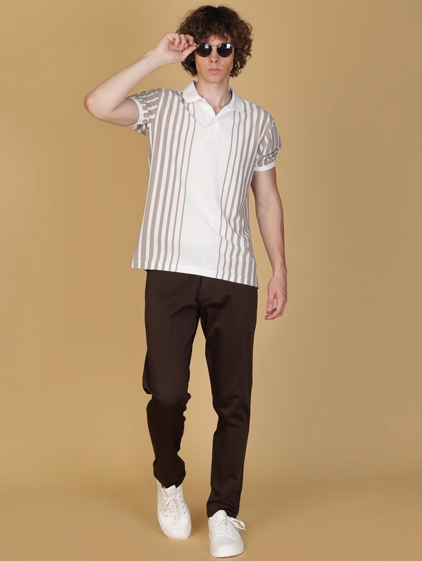 men solid mid rise slim fit chinos - 21906493 - Standard Image - 4