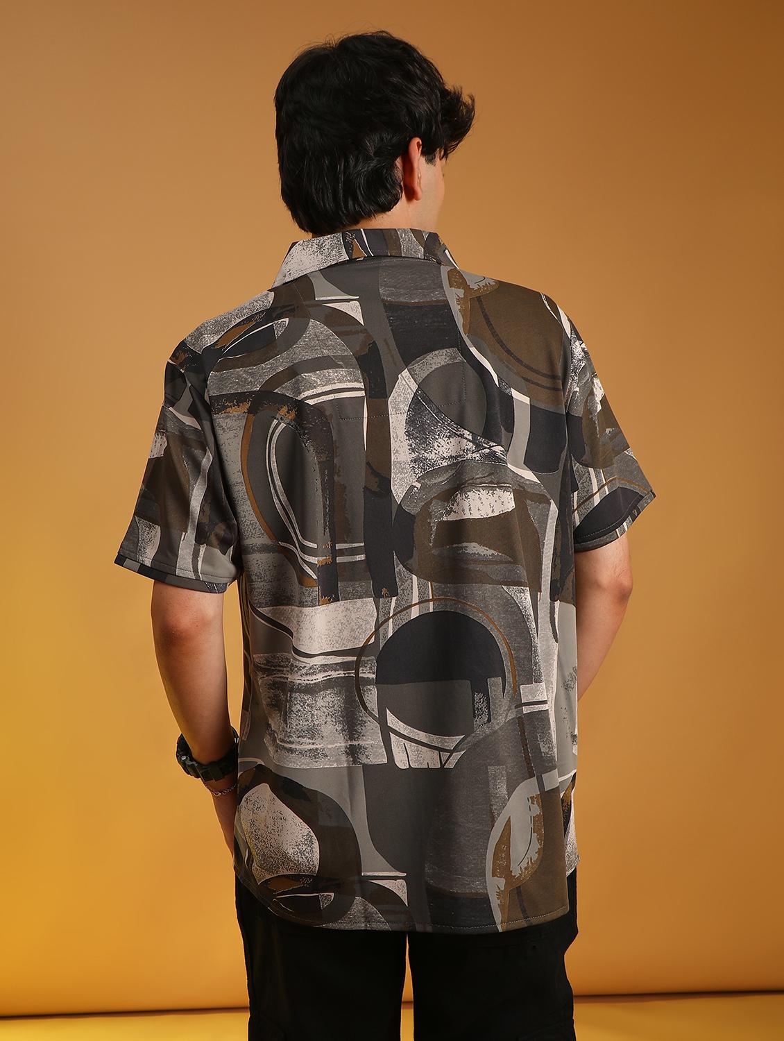 olive cotton casual shirt - 21906567 - Standard Image - 4