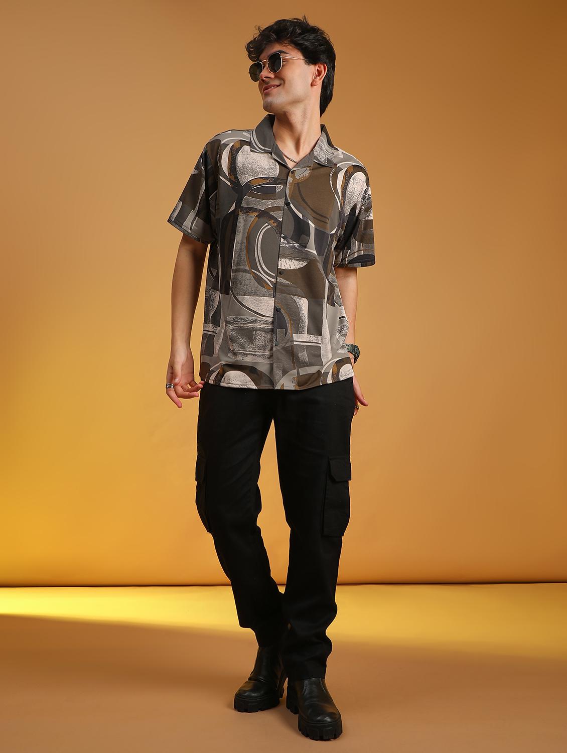 olive cotton casual shirt - 21906567 - Standard Image - 6