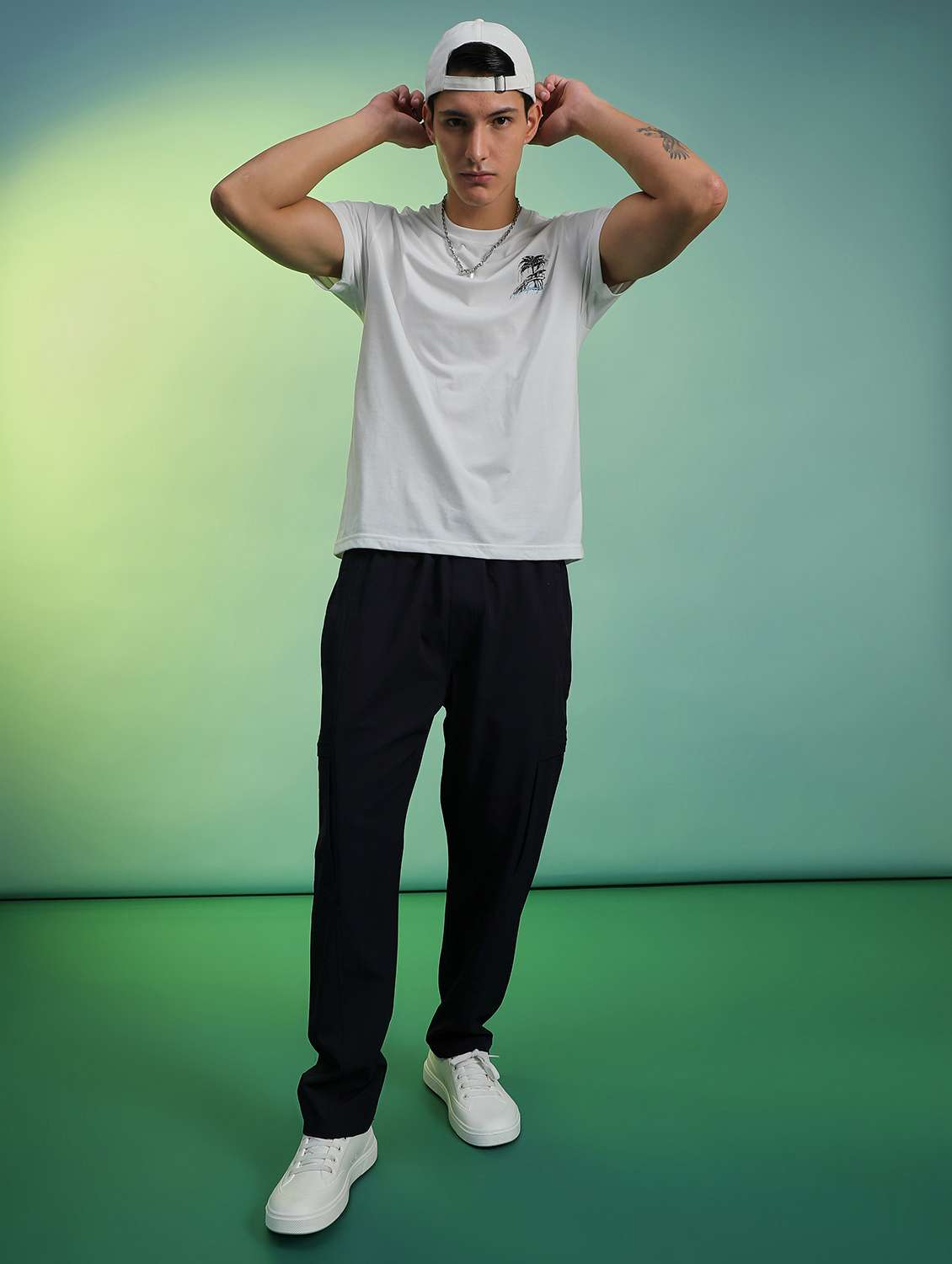 navy blue nylon track pant - 21906575 - Standard Image - 6