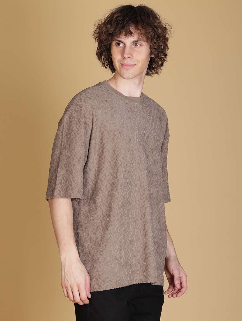 men self design short sleeve oversized t-shirt - 21906612 -  Standard Image - 1