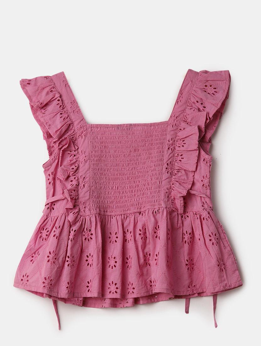 women pink square neck crop top - 21906651 -  Standard Image - 1