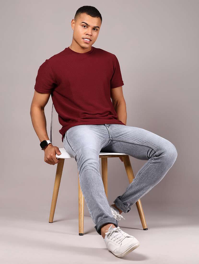 men solid short sleeve print t-shirt - 21906682 - Standard Image - 4