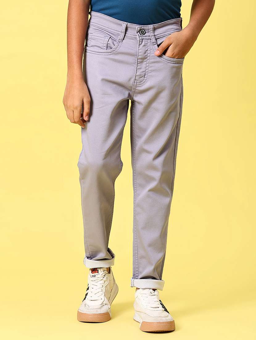 boys solid mid rise straight fit jeans - 21906702 - Standard Image - 1
