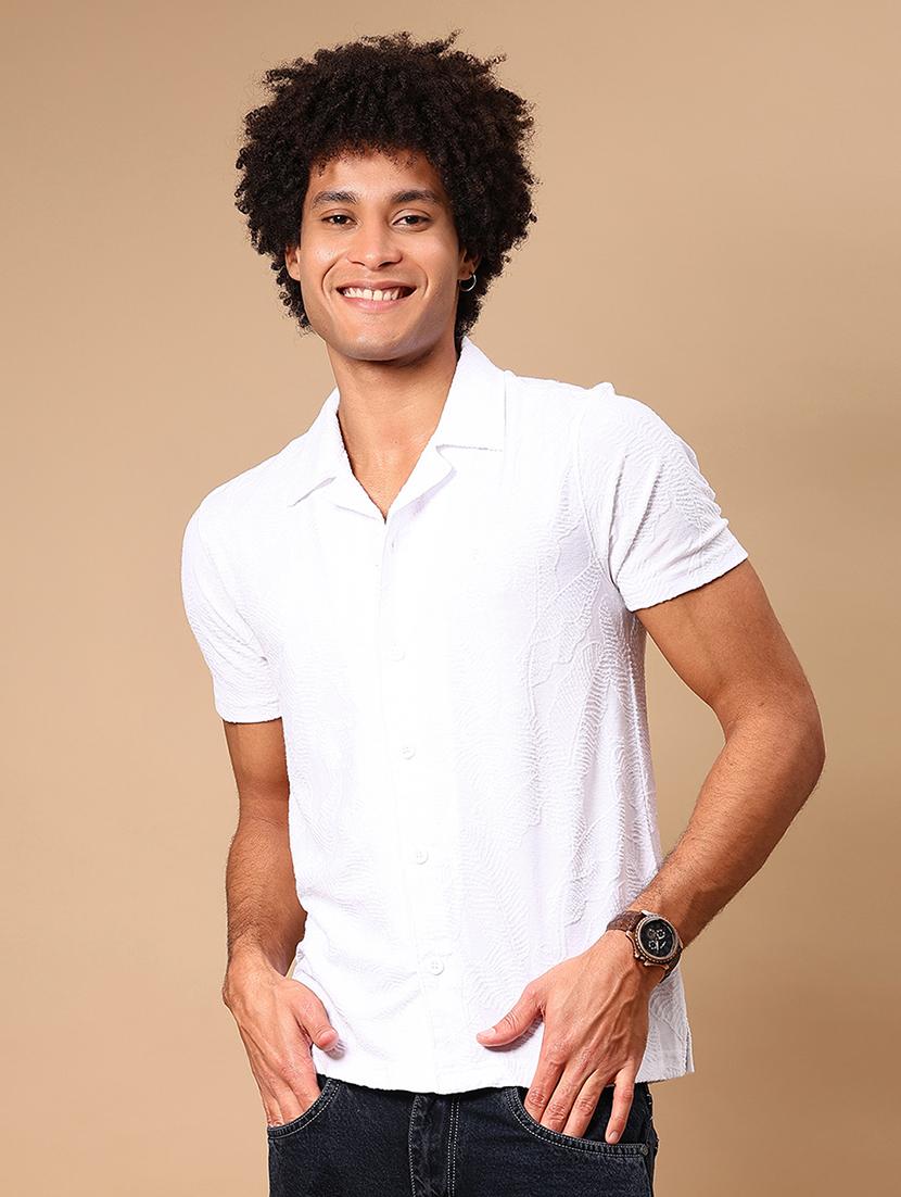 men self design short sleeve casual fit casual shirt - 21906743 - Standard Image - 1