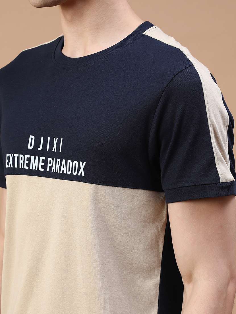 men color block short sleeve regular fit t-shirt - 21906762 - Standard Image - 4