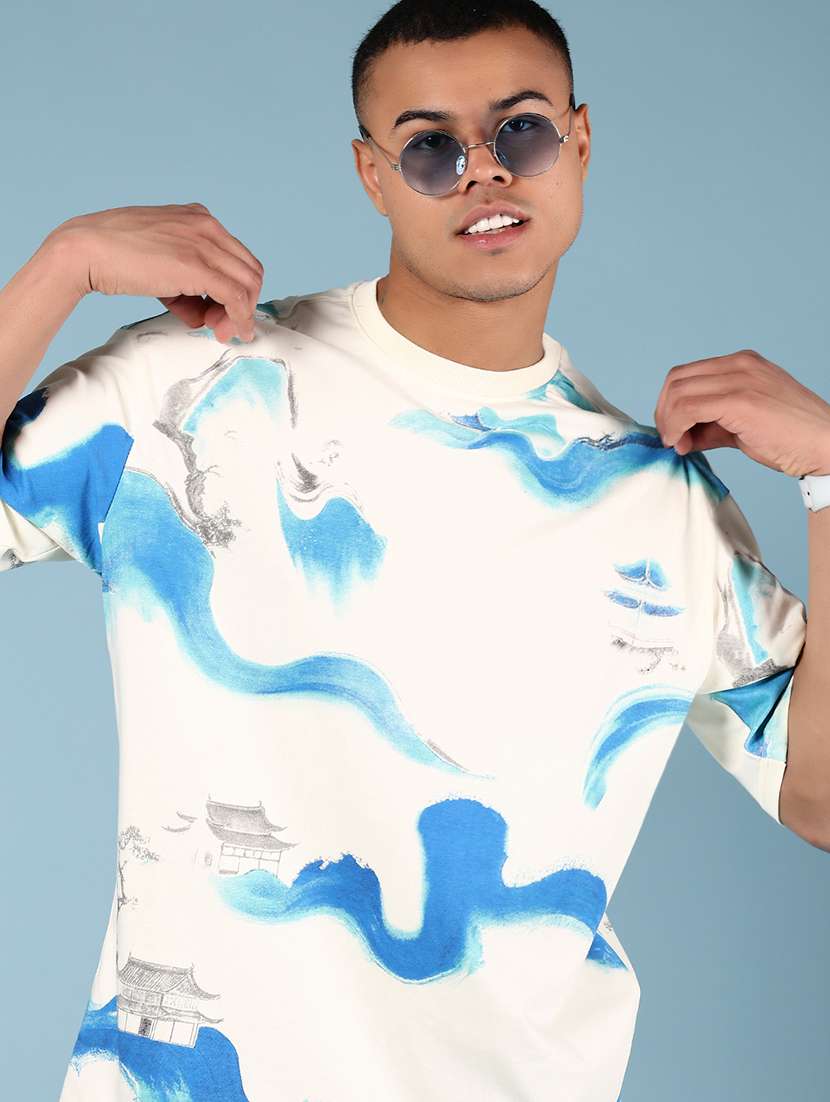 men printed short sleeve oversized t-shirt