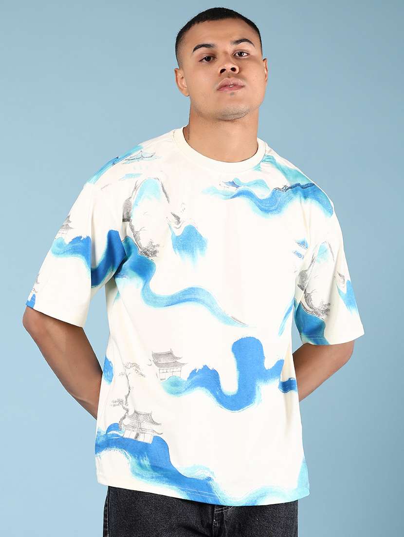 men printed short sleeve oversized t-shirt - 21906783 -  Standard Image - 1