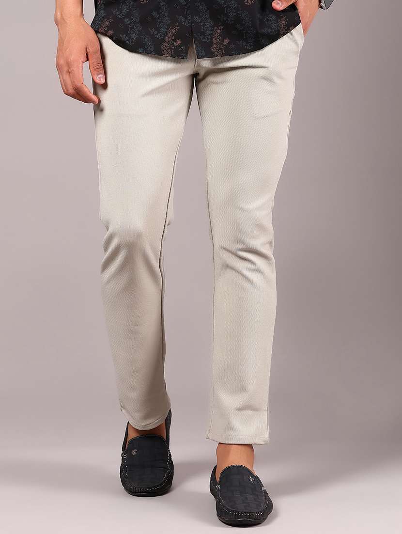 men solid md rise casual chinos  - 21906786 -  Standard Image - 1