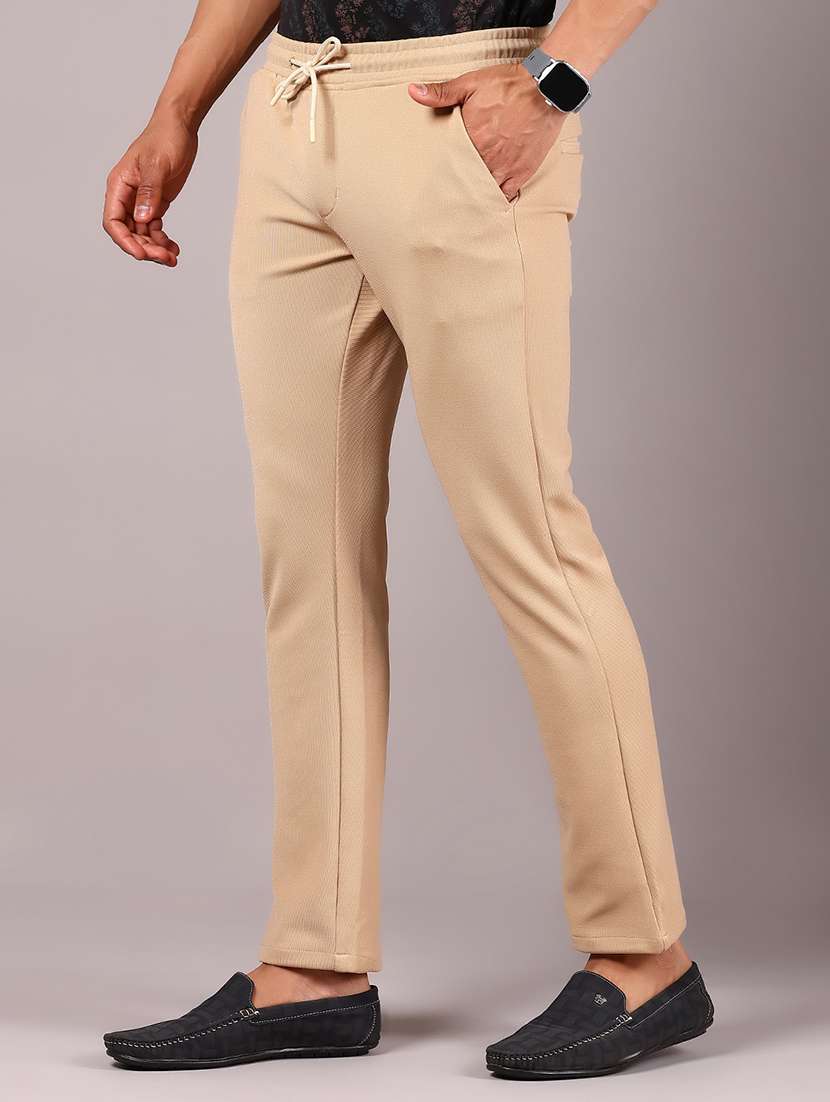 men solid md rise casual chinos  - 21906787 -  Standard Image - 1