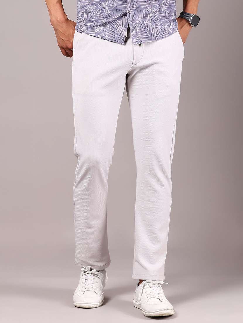 men solid md rise casual chinos  - 21906788 -  Standard Image - 1
