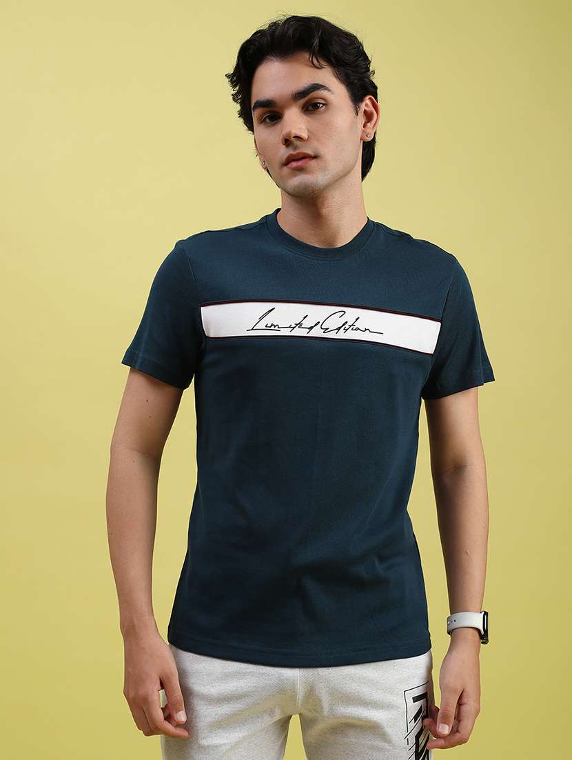 men chest print short sleeve regular fit t-shirt - 21906802 -  Standard Image - 1