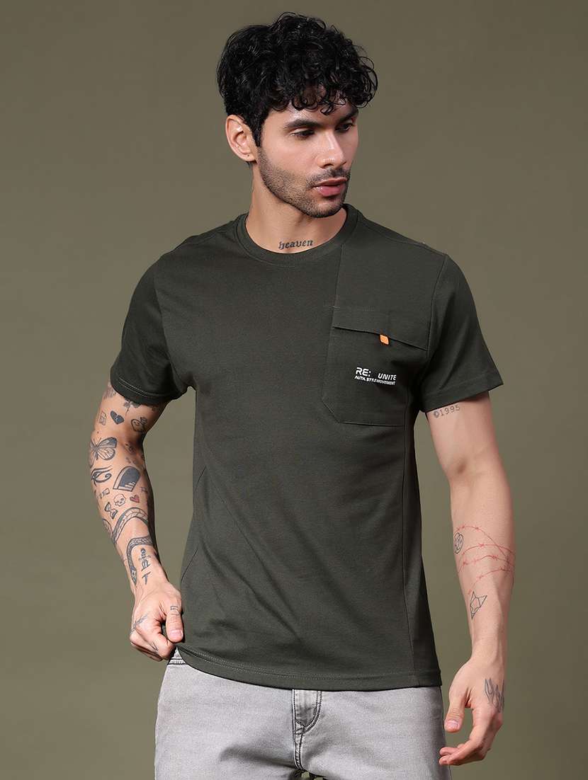 men placement print short sleeve regular fit t-shirt - 21906805 -  Standard Image - 1