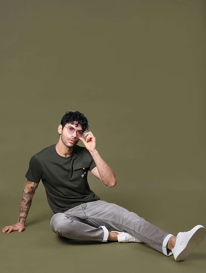 men placement print short sleeve regular fit t-shirt - 21906805 -  Standard Image - 4