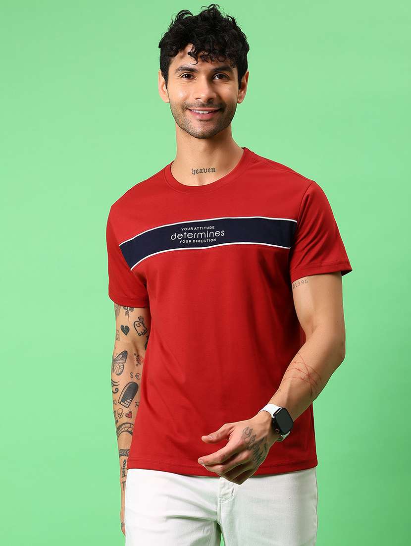 men chest print short sleeve regular fit t-shirt - 21906806 -  Standard Image - 1