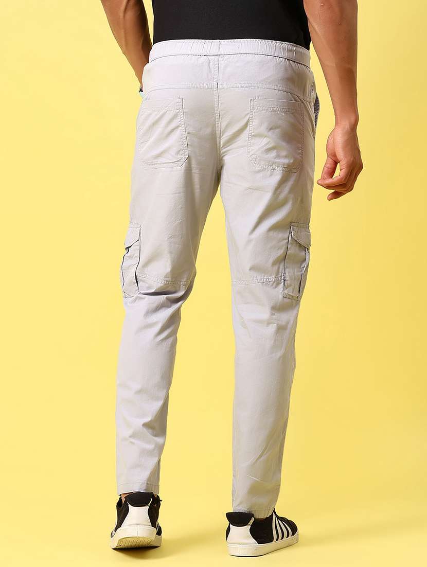 men solid mid rise regular fit cargo - 21906807 -  Standard Image - 4