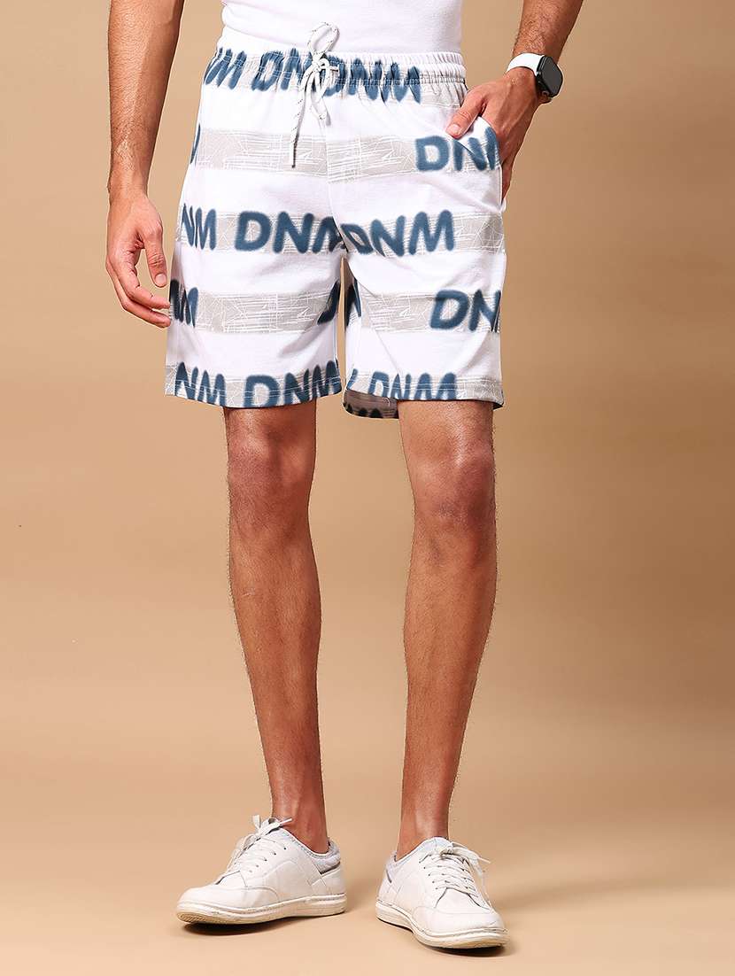 men's white printed casual shorts - 21906811 -  Standard Image - 1