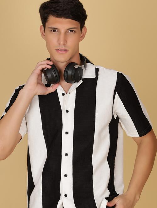 men striped short sleeve regular fit casual shirt - 21906820 -  Standard Image - 0