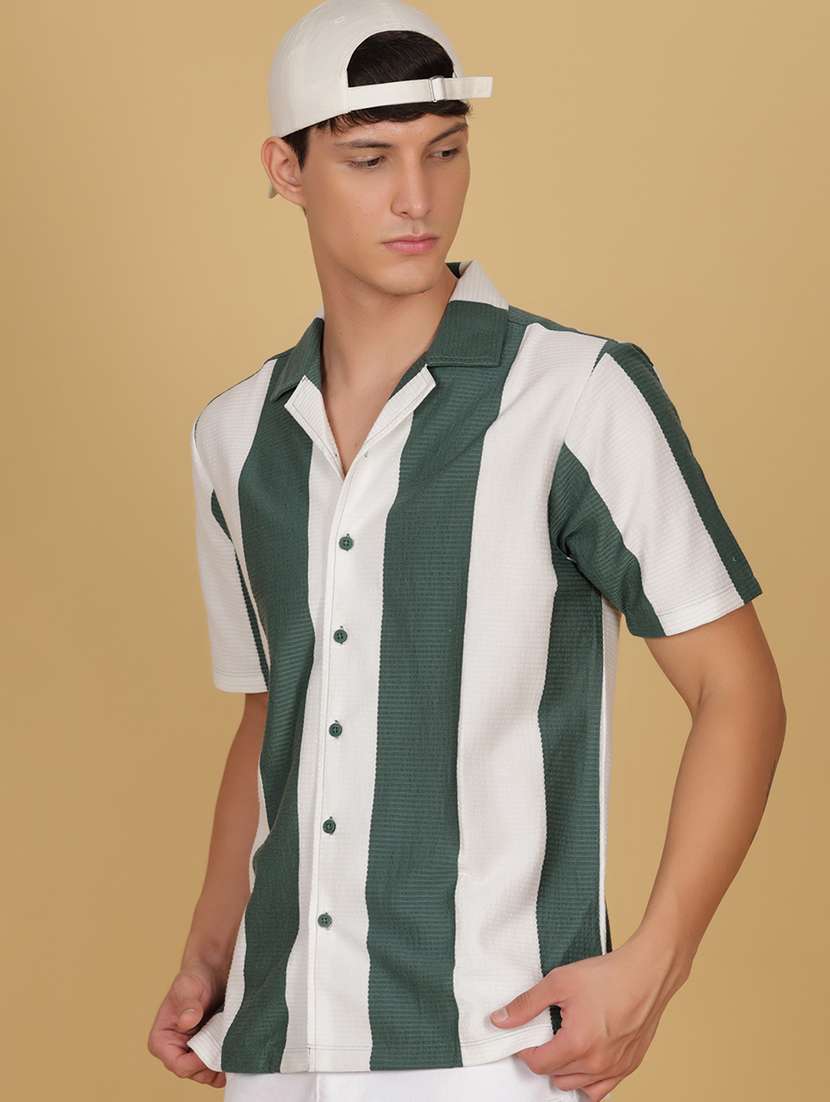 green cotton casual shirt