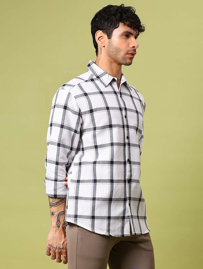 men checkered long sleeve regular fit casual shirt - 21906840 -  Standard Image - 1