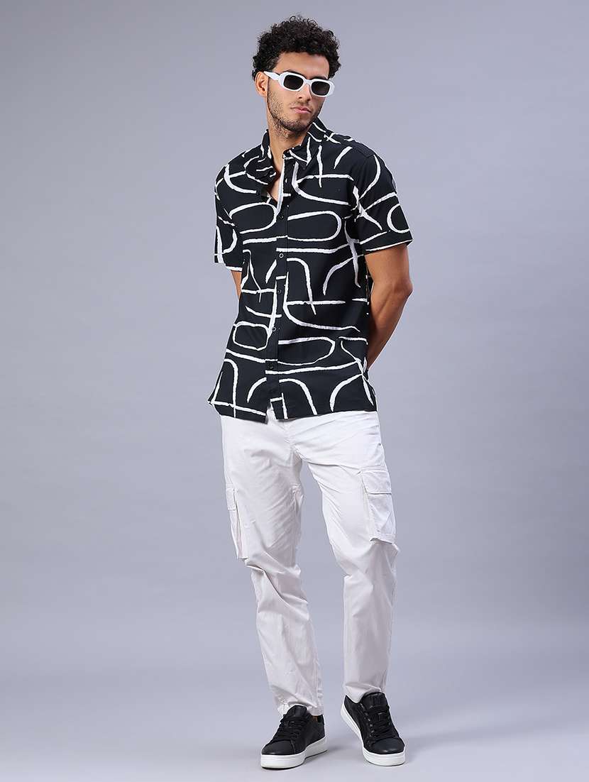 black rayon casual shirt - 21906845 -  Standard Image - 4