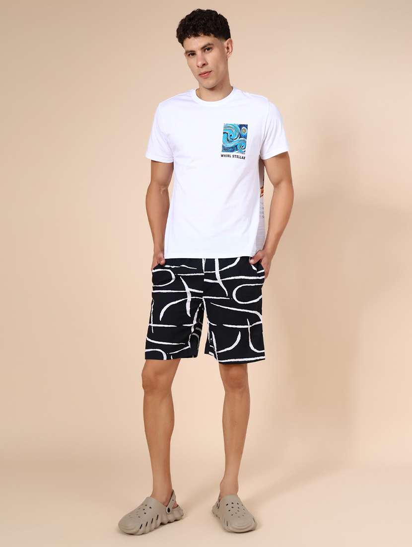 men printed mid rise regular fit shorts - 21906846 -  Standard Image - 4