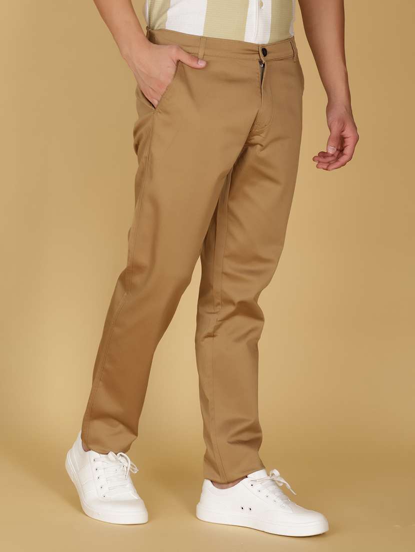 men solid mid rise straight fit chinos  - 21906850 -  Standard Image - 1
