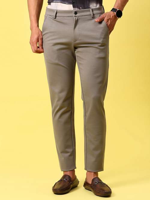 men solid mid rise regular fit chinos  - 21906855 -  Standard Image - 0